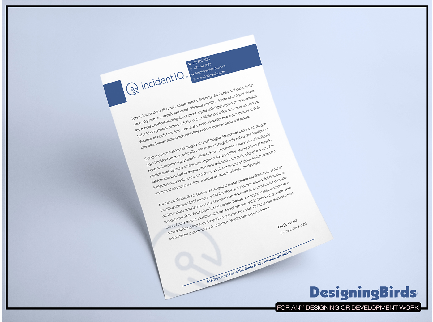 Letterhead Design by Designing Birds for this project | Design #19530049