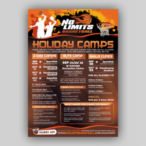 Flyer Design by Mariyam Khan for No Limits Basketball Services | Design: #19540457