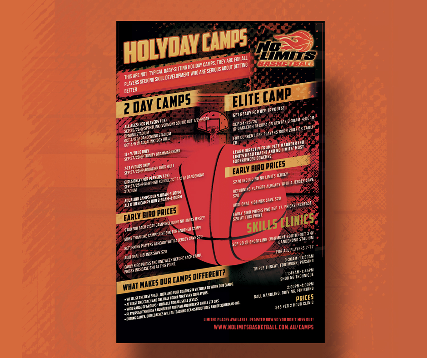 Flyer-Design von JTdsign für No Limits Basketball Services | Design #19526817