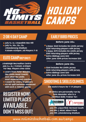 No Limits Basketball needs flyer for school holiday programs | Design de Flyer par Foxelate
