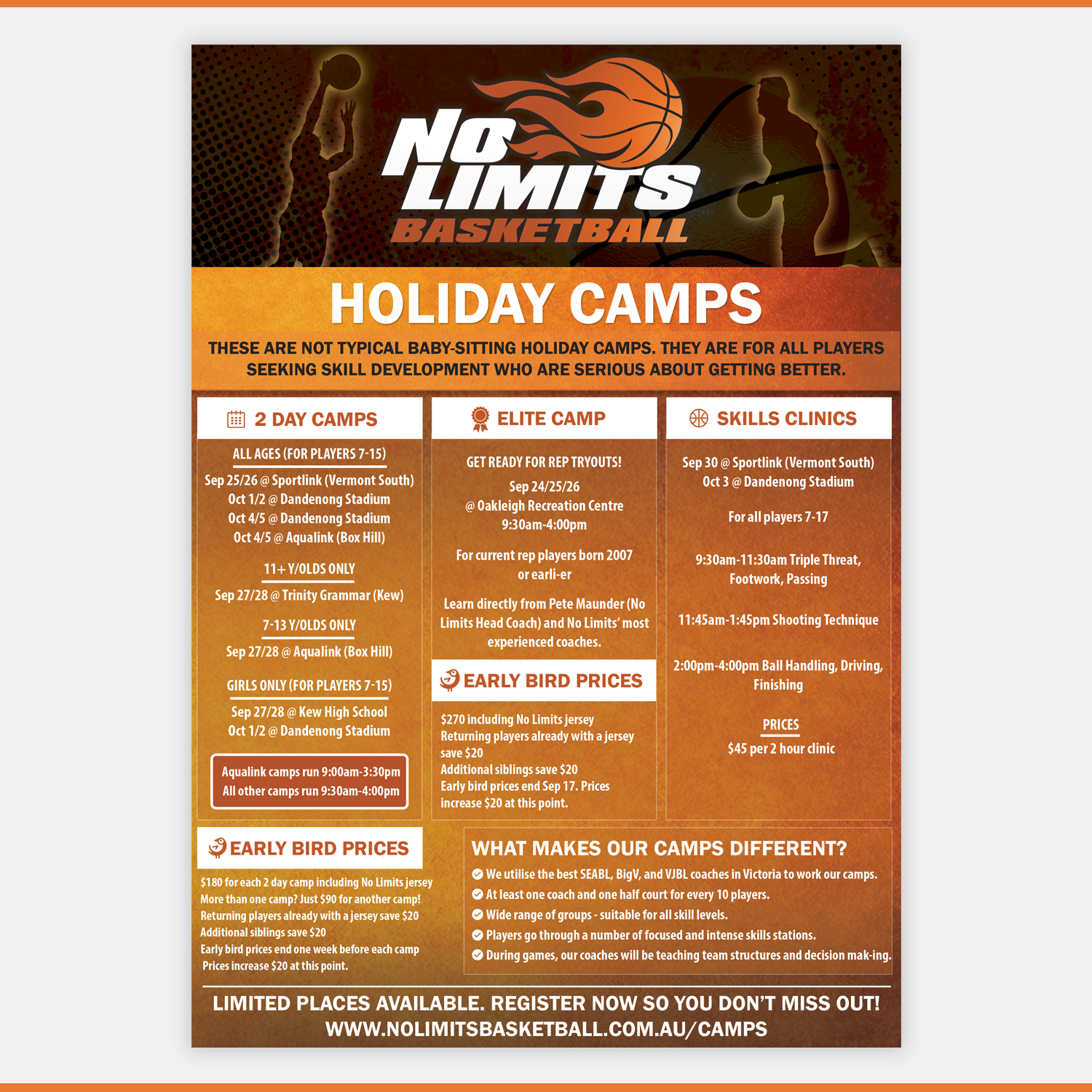Flyer Design by Pd Work for No Limits Basketball Services | Design #19536217