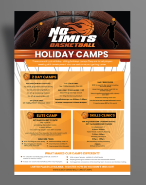 Flyer Design by ilovedesign1 for No Limits Basketball Services | Design #19538031