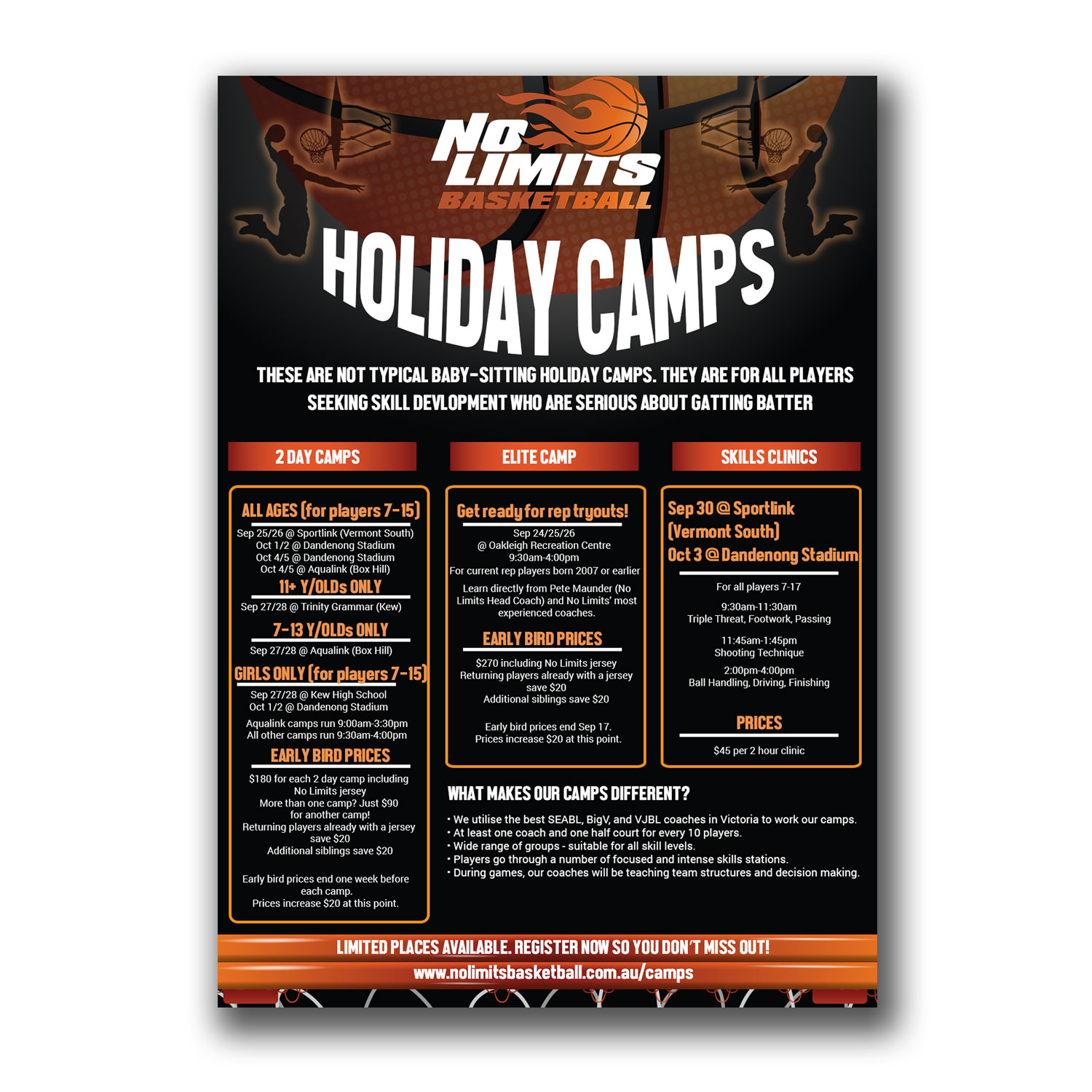 Flyer-Design von Creative D für No Limits Basketball Services | Design #19536552