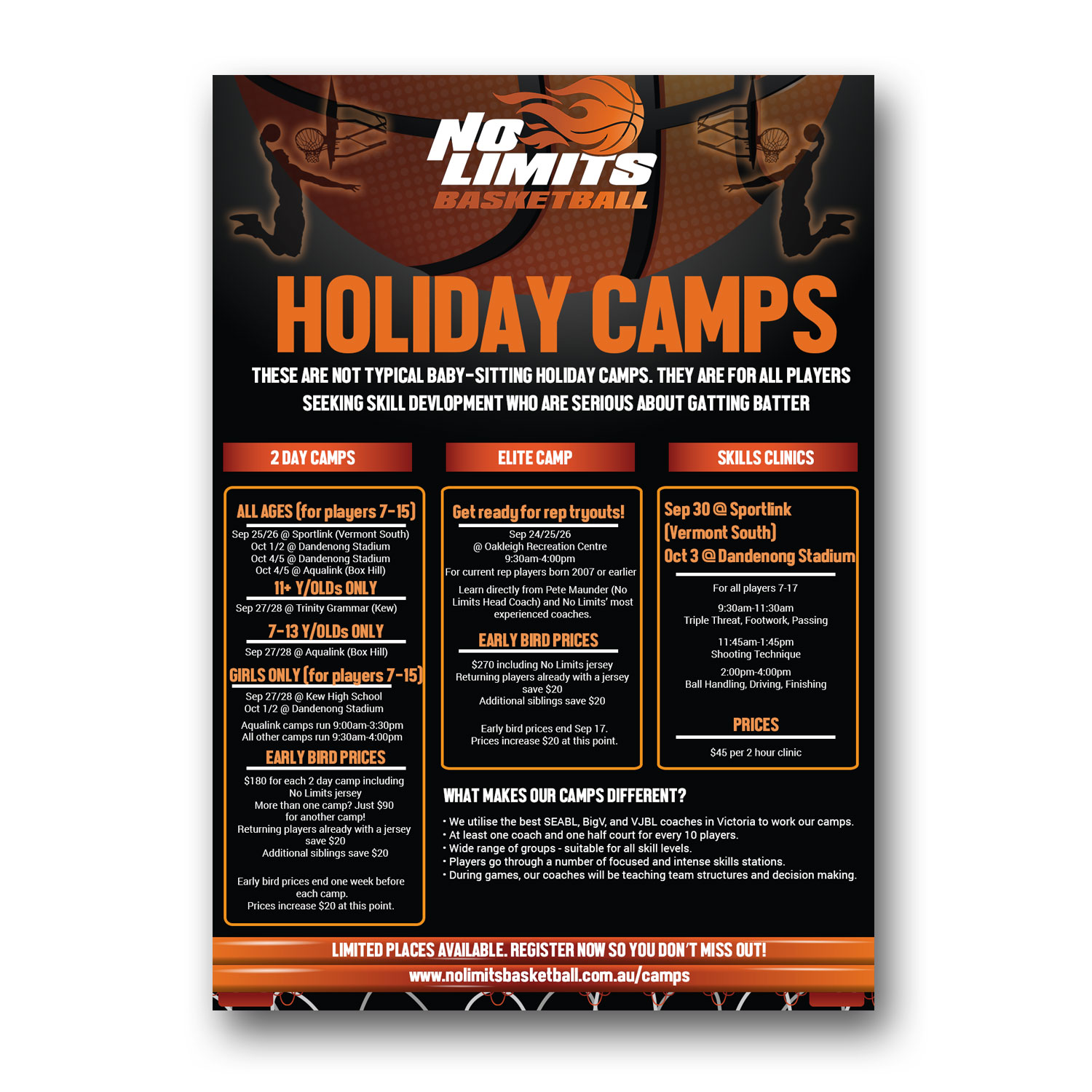 Flyer-Design von Creative D für No Limits Basketball Services | Design #19537236