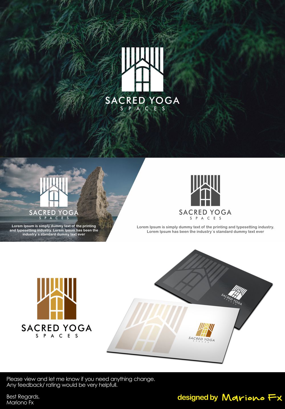 Logo Design by Mariono Fx for Sacred Yoga spaces | Design #19623393