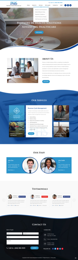Diseño Wordpress por pb para Partners In Health Solutions LLC | Diseño: #19537185