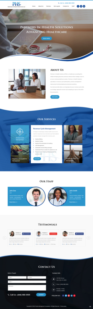 Diseño Wordpress por pb para Partners In Health Solutions LLC | Diseño: #19537187