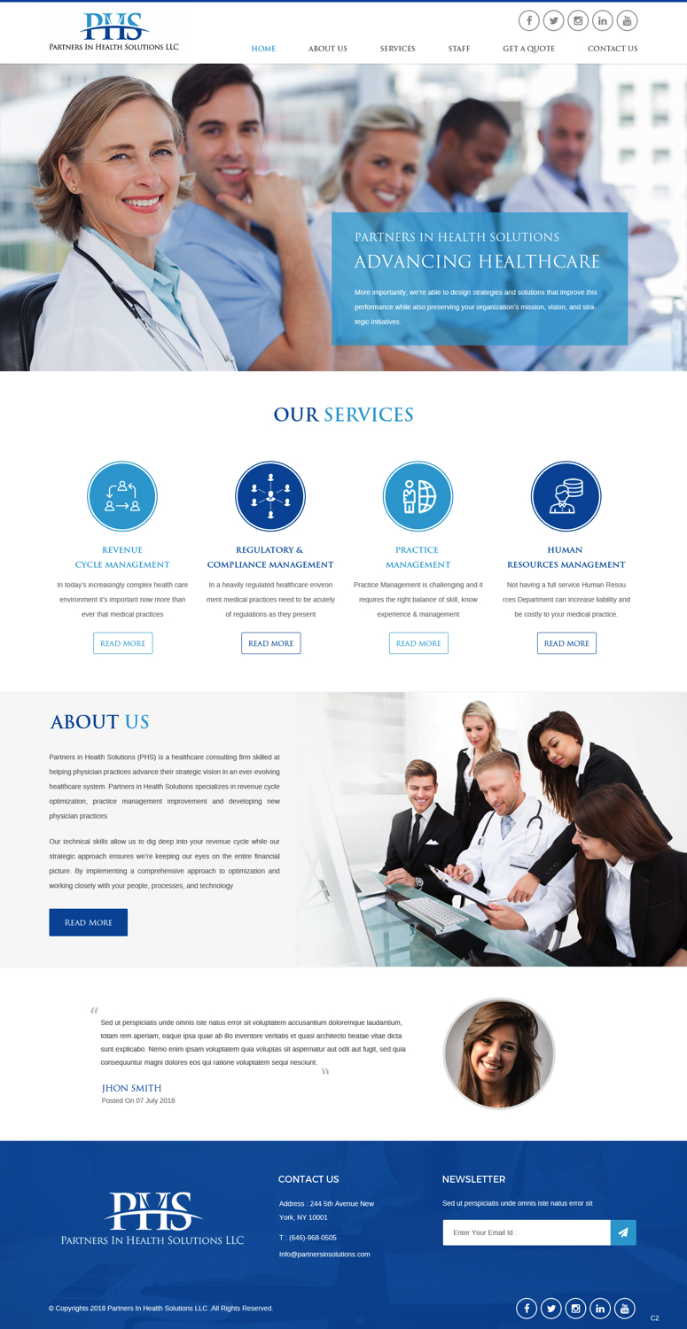 Diseño Wordpress por pb para Partners In Health Solutions LLC | Diseño #19546869