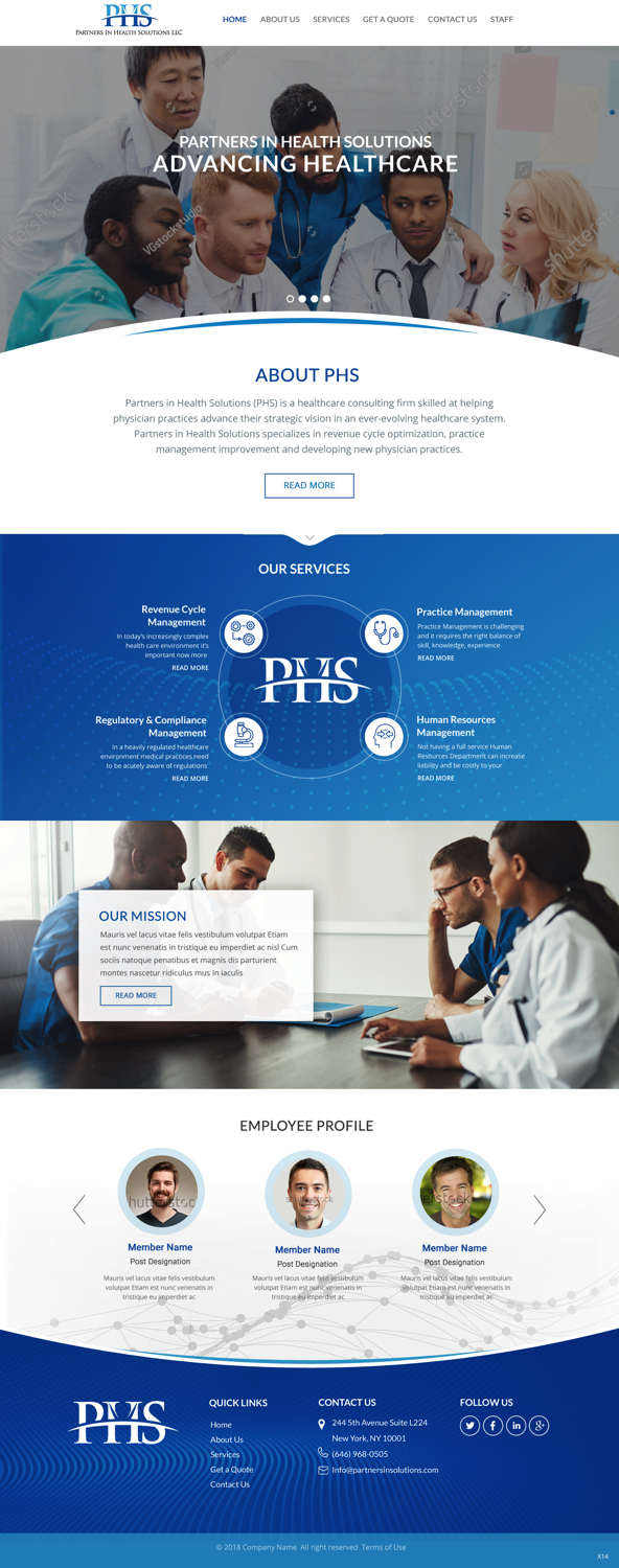 Design Wordpress par pb pour Partners In Health Solutions LLC | Design #19546871