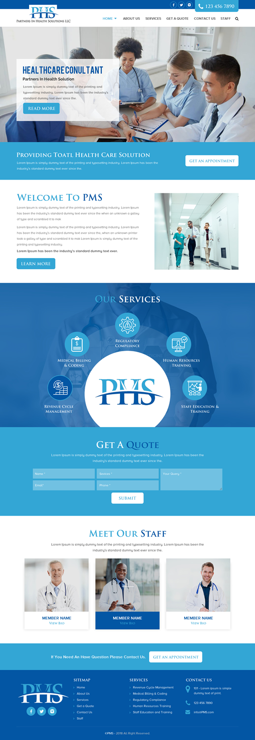 Design Wordpress par rightway pour Partners In Health Solutions LLC | Design #19540224