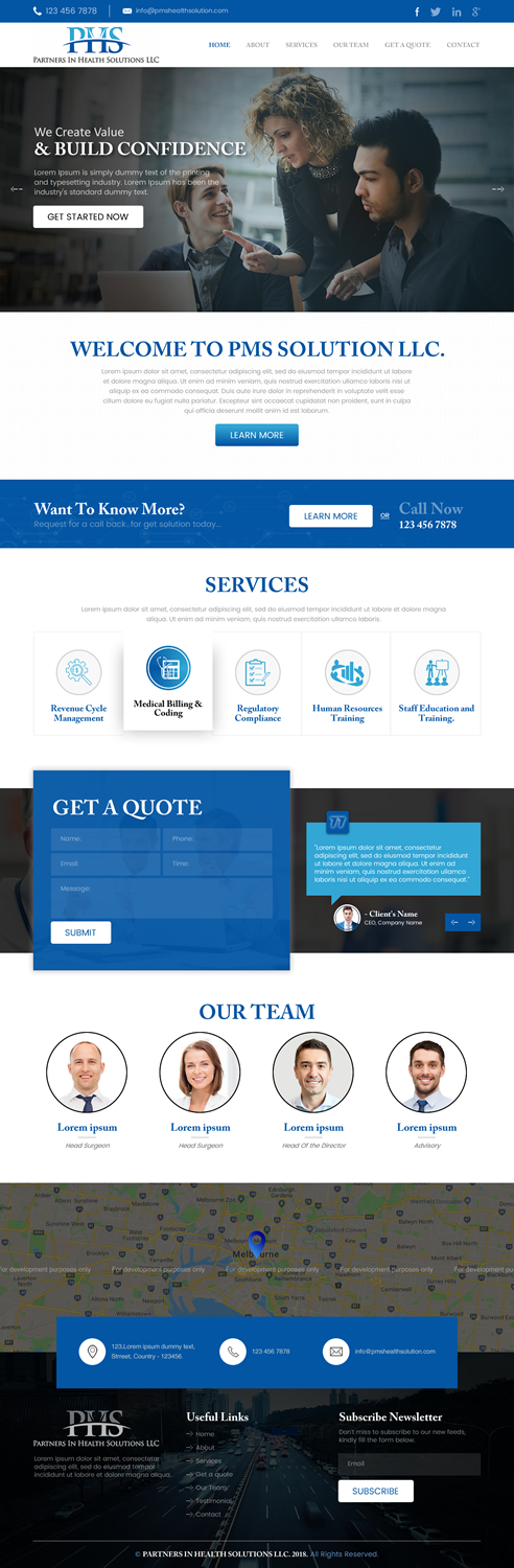 Wordpress Design by rightway for Partners In Health Solutions LLC | Design #19540227