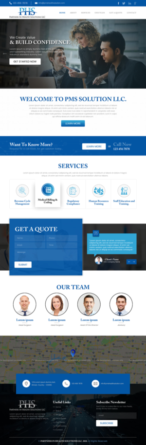 Design Wordpress par rightway pour Partners In Health Solutions LLC | Design : #19540227