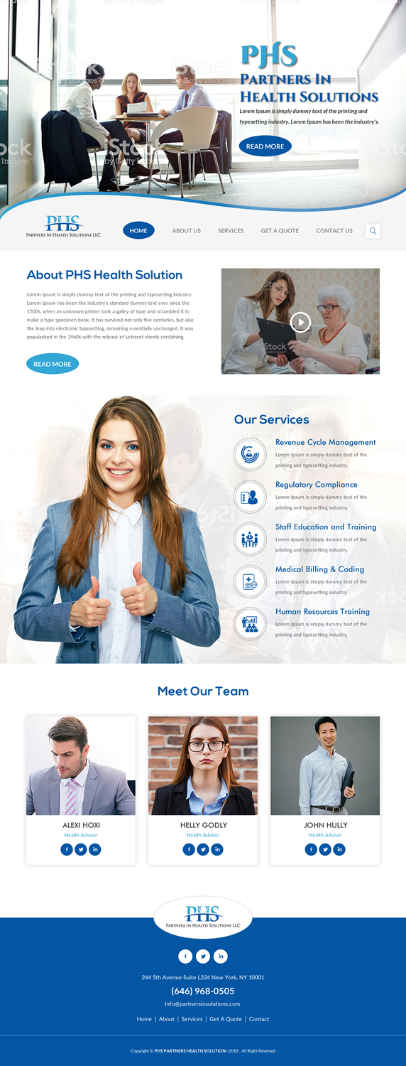 WordPress-Design von rightway für Partners In Health Solutions LLC | Design #19540237