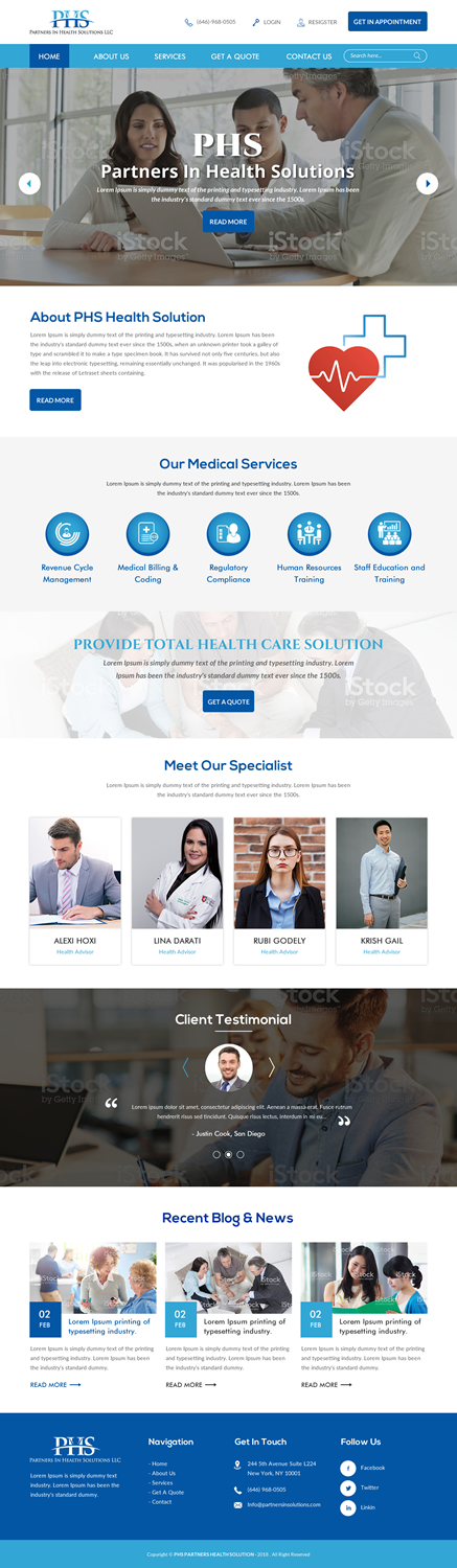 Design Wordpress par rightway pour Partners In Health Solutions LLC | Design #19540238