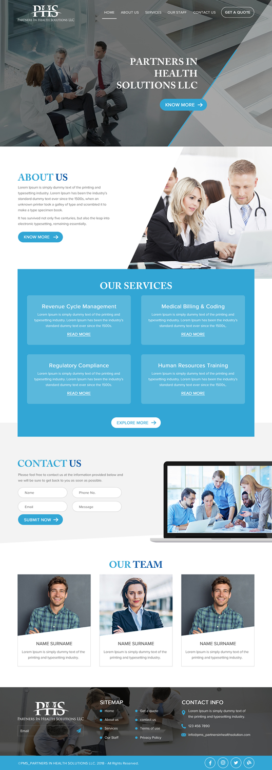 Wordpress Design by rightway for Partners In Health Solutions LLC | Design #19540240