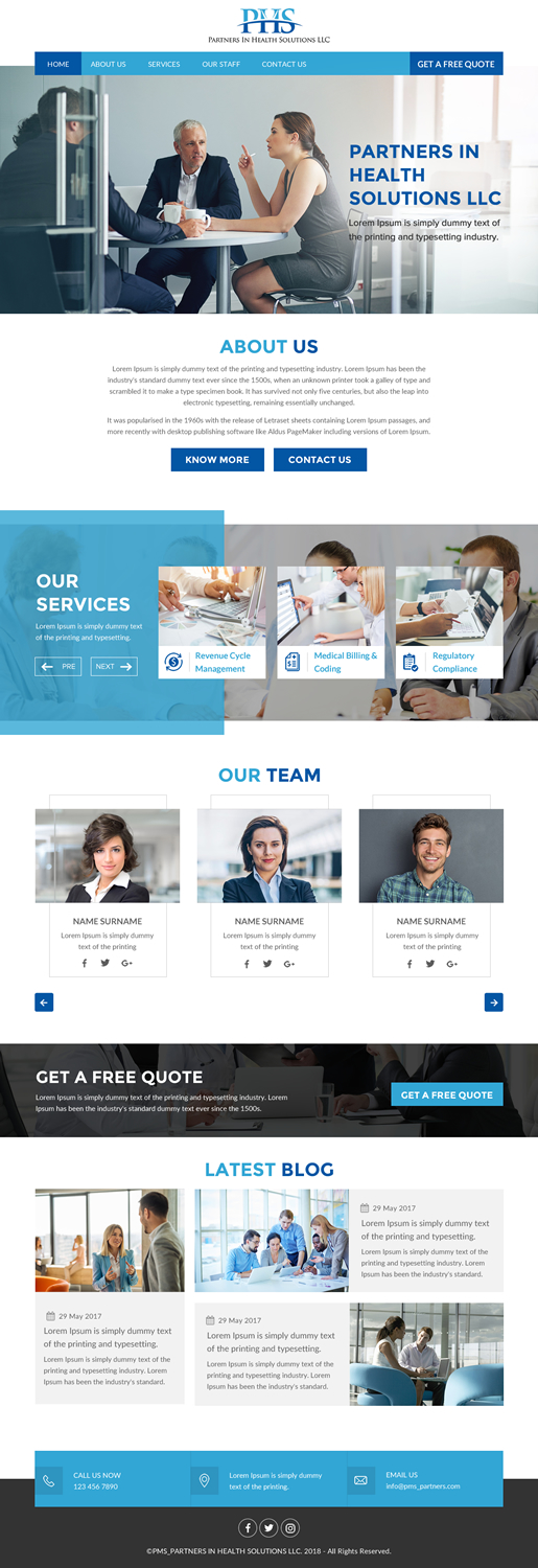 Wordpress Design by rightway for Partners In Health Solutions LLC | Design #19540241