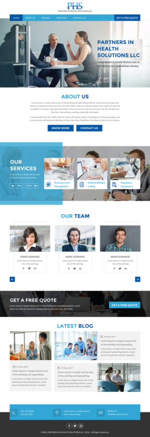 Design Wordpress par rightway pour Partners In Health Solutions LLC | Design : #19540241
