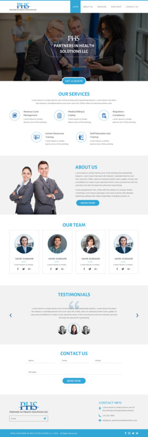 Design Wordpress par rightway pour Partners In Health Solutions LLC | Design : #19540242