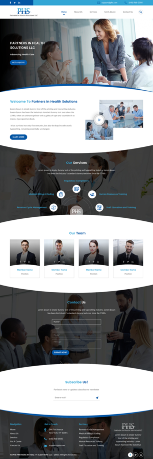 Design Wordpress par rightway pour Partners In Health Solutions LLC | Design : #19540243