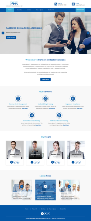 Diseño Wordpress por rightway para Partners In Health Solutions LLC | Diseño: #19540244