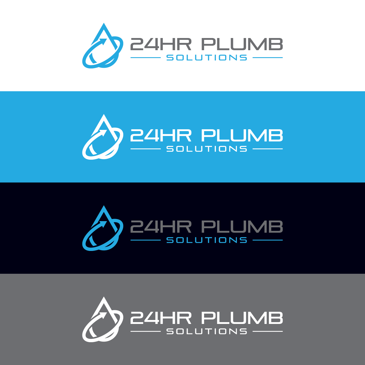 Logo Design by Logoplain for 24HR Plumb Solutions  | Design: #19556515