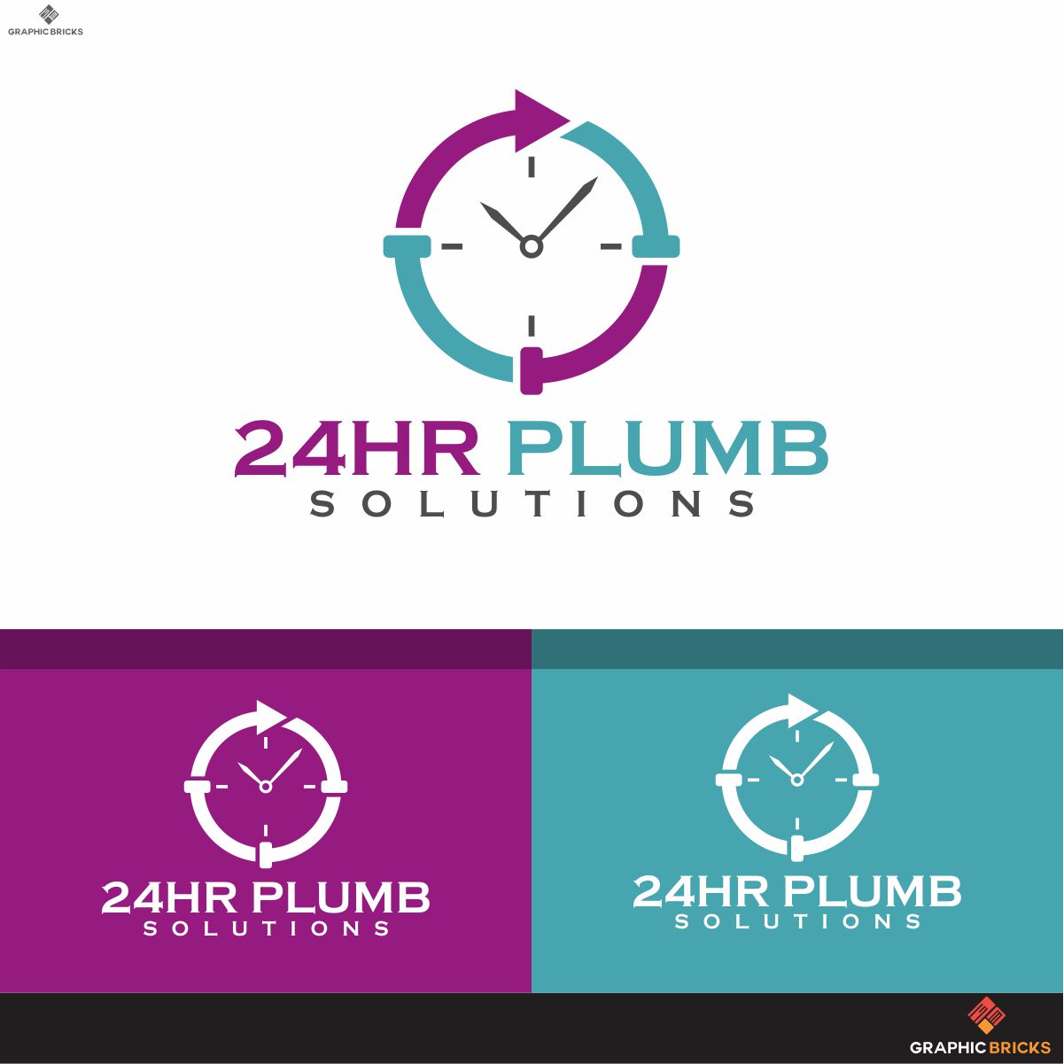 Logo Design by Graphic Bricks for 24HR Plumb Solutions  | Design #19543178