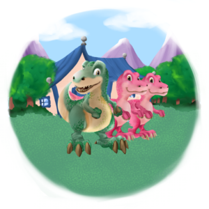 Illustrations for Dinosaur themed children’s book (12 images over 24pgs) | Design Illustration par Gabriel T. Marques