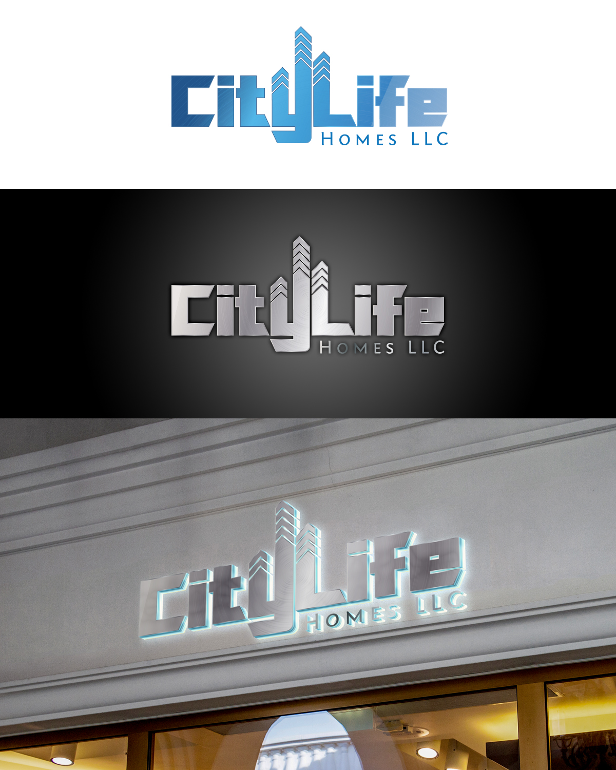 Logo Design by GenArt for CityLife Homes LLC  | Design #19549094