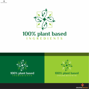 100% plant based or 100% plant based ingredients | Diseño de Logo por Graphic Bricks
