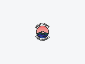 LOGO TEXT Sunset Diner SUB TEXT burgers, hotdogs, shakes, softy whips, beer, wine | Diseño de Logo por mldtrvs