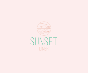 LOGO TEXT Sunset Diner SUB TEXT burgers, hotdogs, shakes, softy whips, beer, wine | Diseño de Logo por 91.kremena.petrova