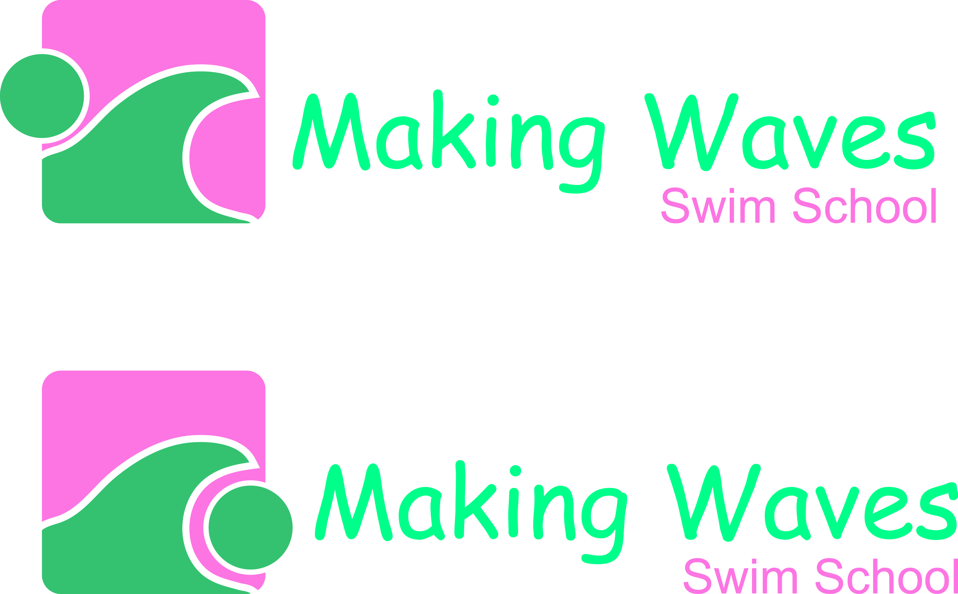 Logo Design by Roses Design for Making Waves Swim Sc | Design #56148