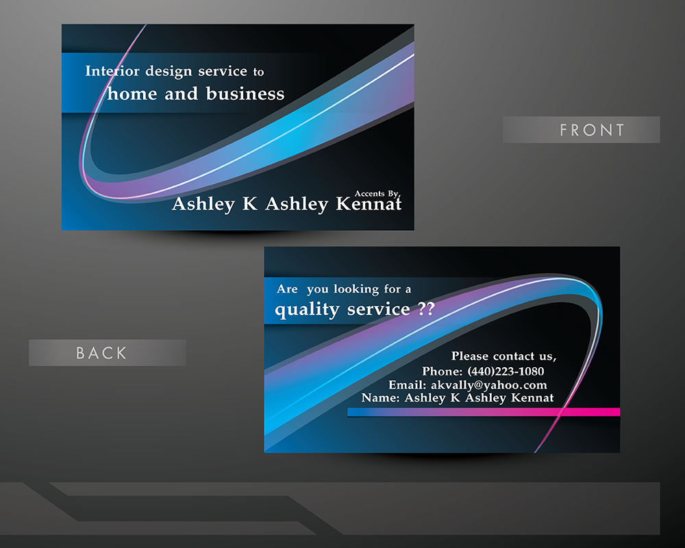 Business Card Design by CreativeMask for Accents By Ashley  | Design #2902407