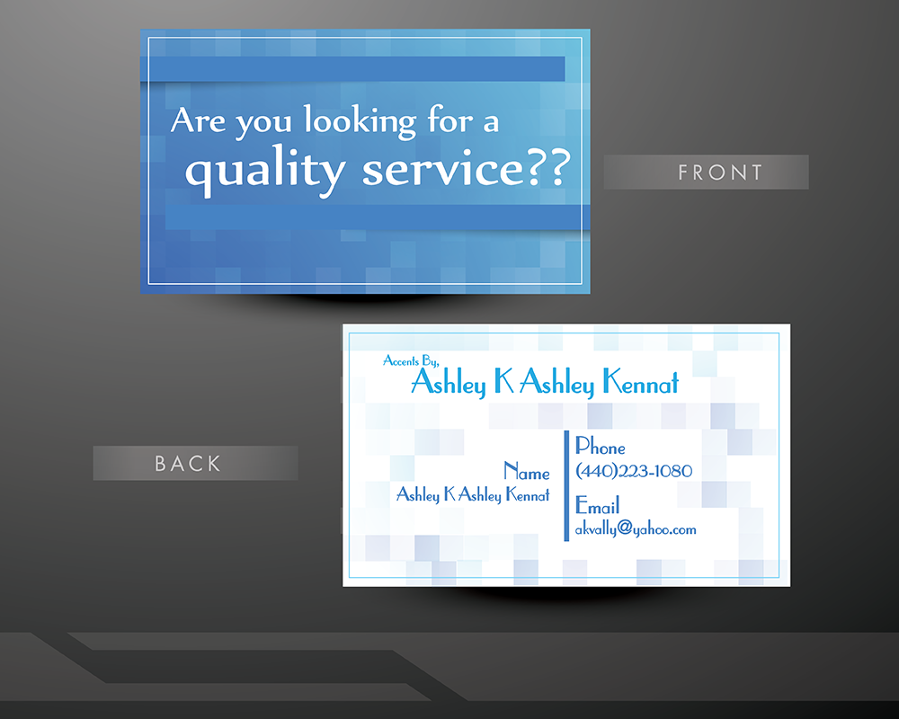 Business Card Design by CreativeMask for Accents By Ashley  | Design #2902570