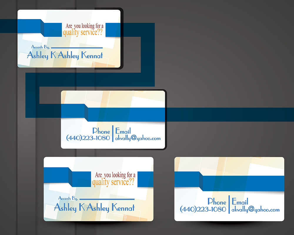 Business Card Design by CreativeMask for Accents By Ashley  | Design #2903015