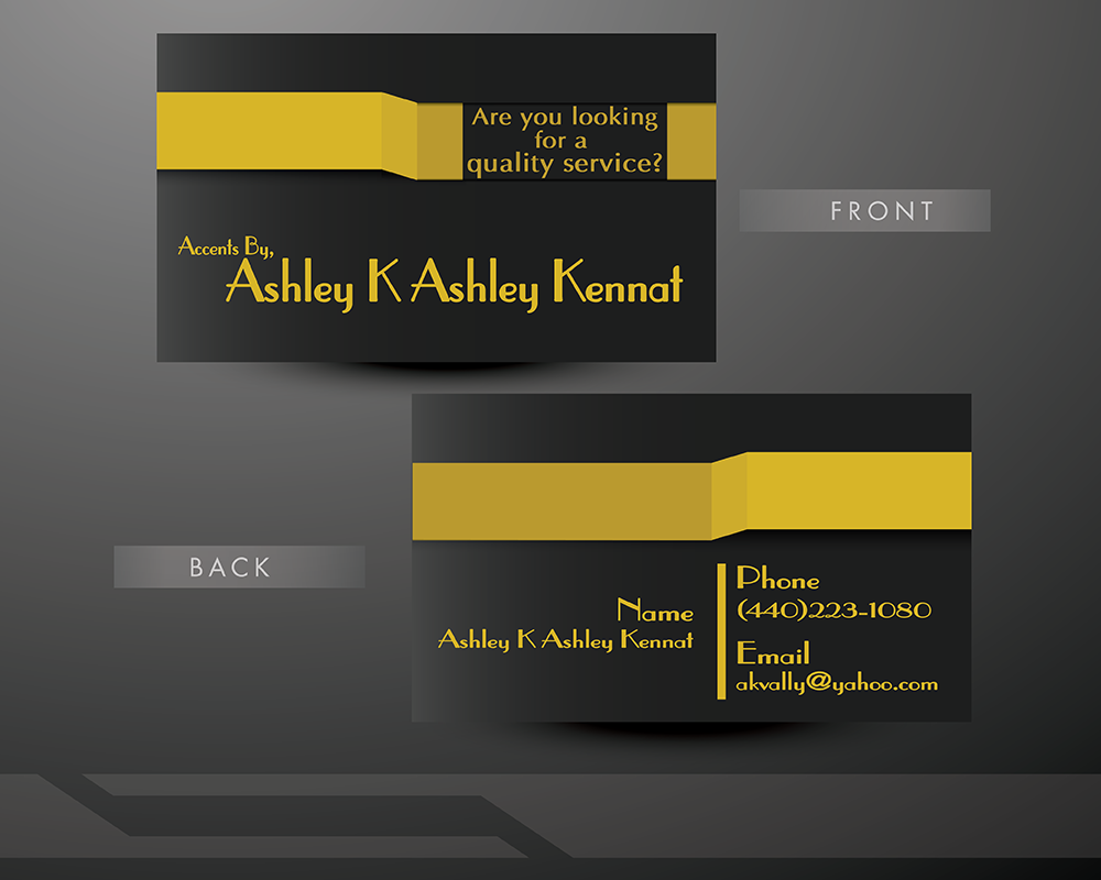 Business Card Design by CreativeMask for Accents By Ashley  | Design #2904261