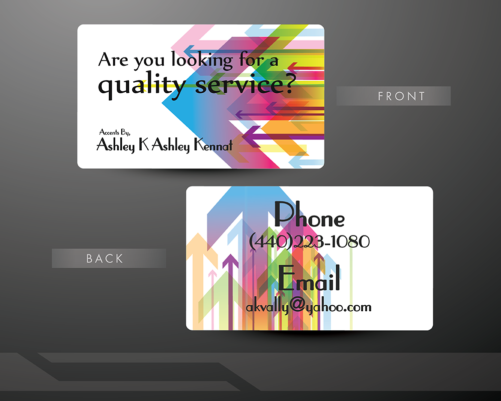 Business Card Design by CreativeMask for Accents By Ashley  | Design #2904369