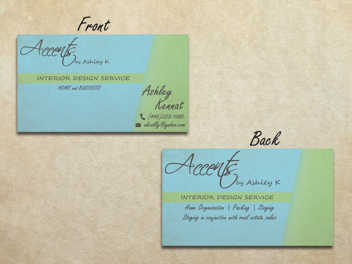 Visitenkarten-Design von Ink and Graphite für Accents By Ashley  | Design #2907078