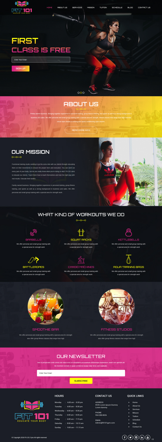Web-Design von pb für FIT 101 LLC | Design #19568951