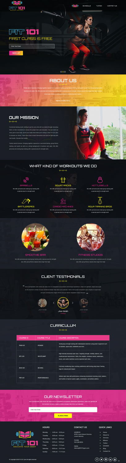 Web-Design von pb für FIT 101 LLC | Design #19575227