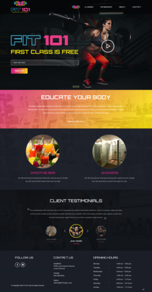 Web Design par pb pour FIT 101 LLC | Design : #19597376