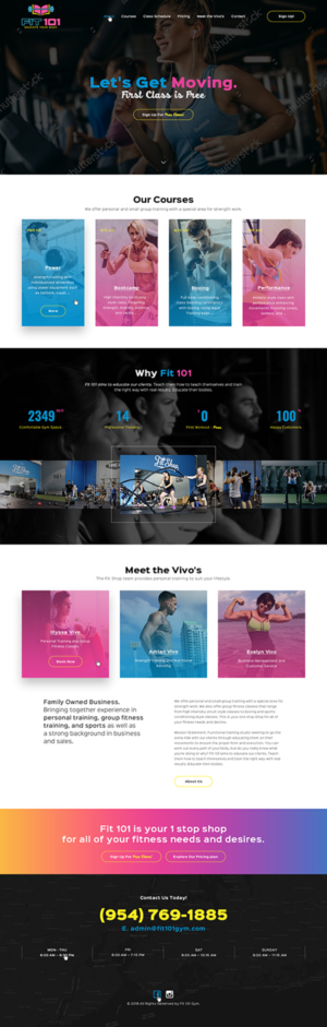 FIT 101 fitness page promoting new gym in Dania beach, FL | Web-Design von Ved Web Services