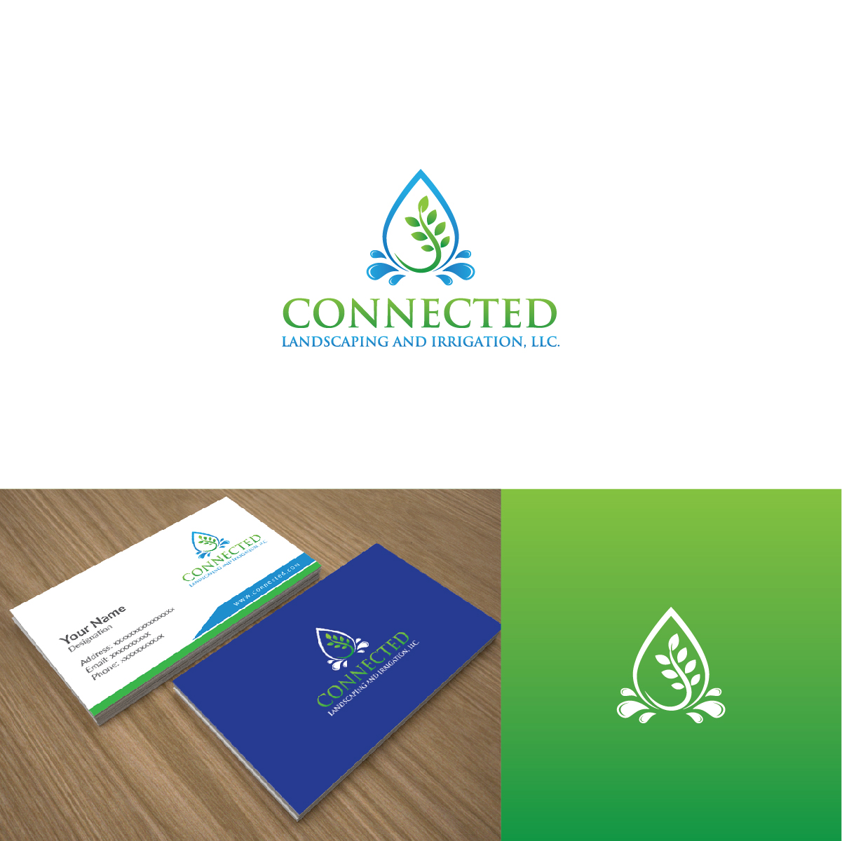 Logo Design by Deziners Zone for Connected Landscaping and Irrigation | Design #19577954