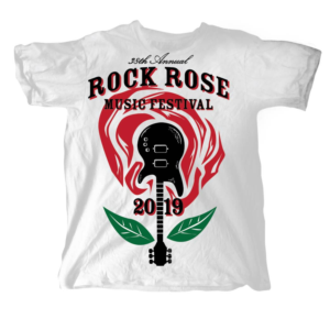 Artwork design for Rose Rock Music Festival 2019 | Diseño de Vestimenta por 75-R-P-Z