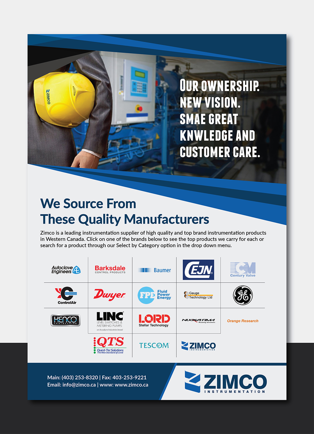 Flyer Design by Deziners Zone for Zimco Instrumentation Inc. | Design #19568013