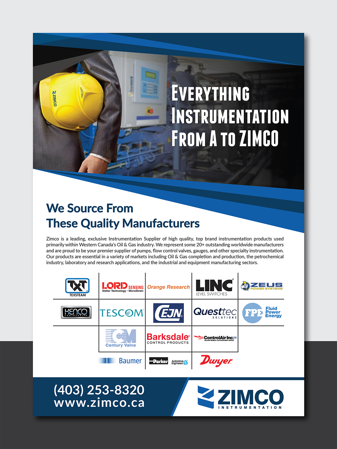 Flyer-Design von Deziners Zone für Zimco Instrumentation Inc. | Design: #19615959
