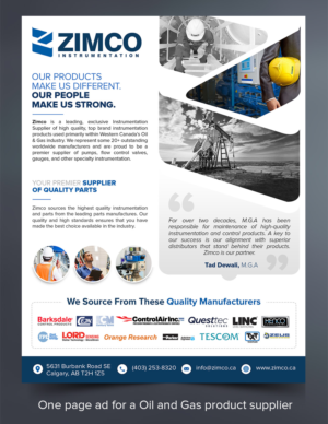 Flyer Design by SAI DESIGNS for Zimco Instrumentation Inc. | Design #19574773