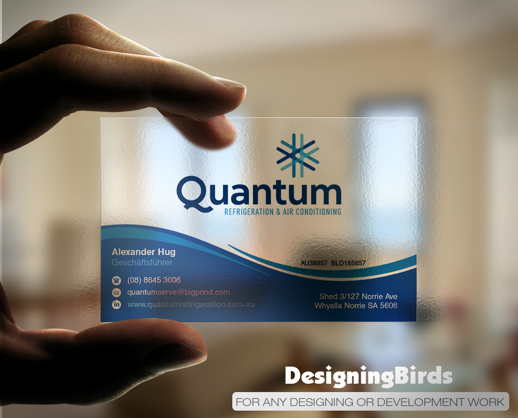 Business Card Design by Designing Birds for Quantum Refrigeration | Design #19585135