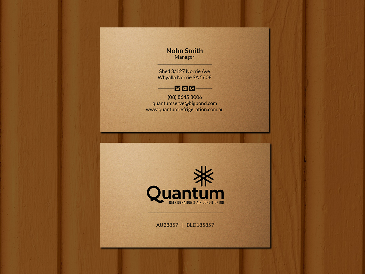 Business Card Design by Creations Box 2015 for Quantum Refrigeration | Design #19569691