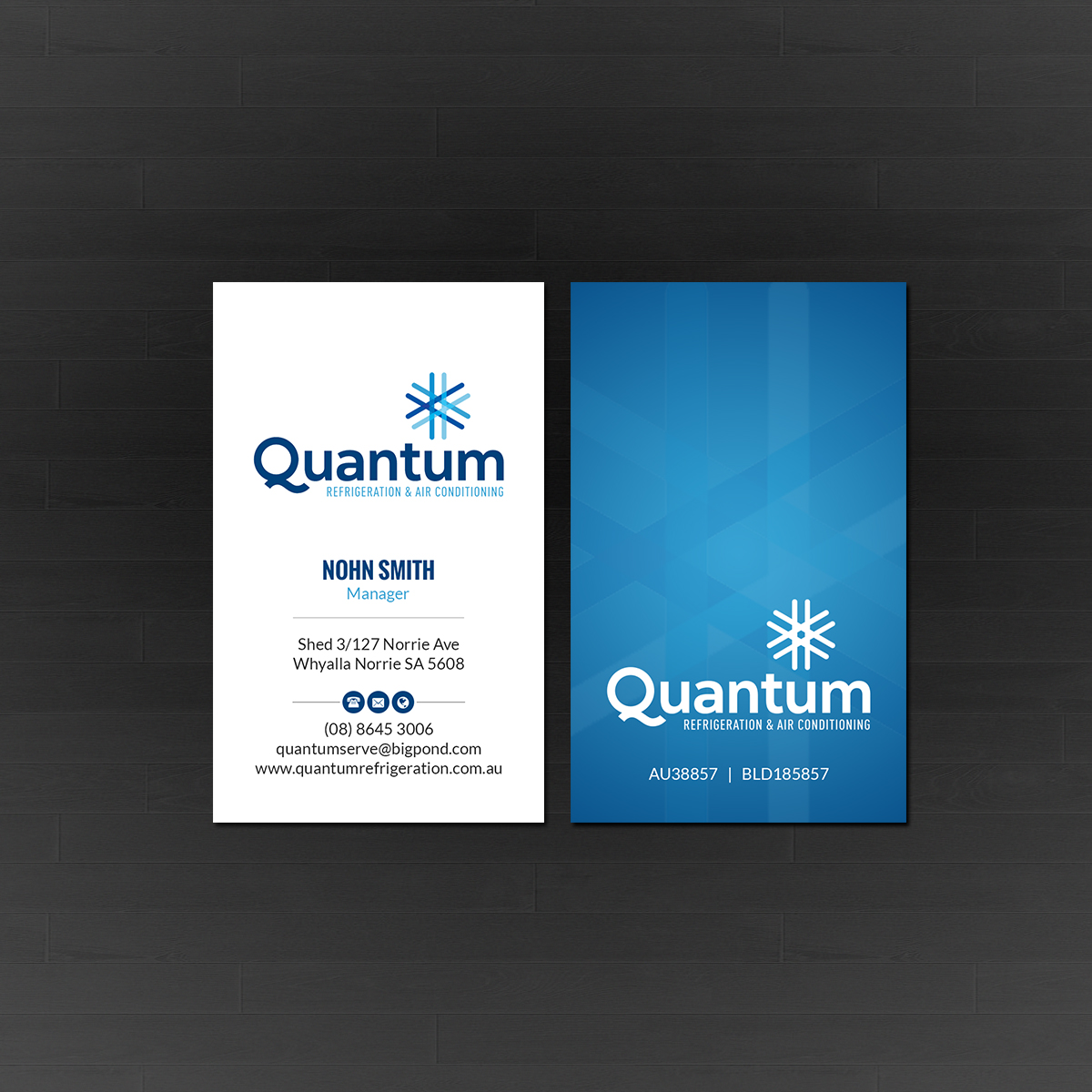 Diseño de Tarjeta de Presentación por Creations Box 2015 para Quantum Refrigeration | Diseño #19569699